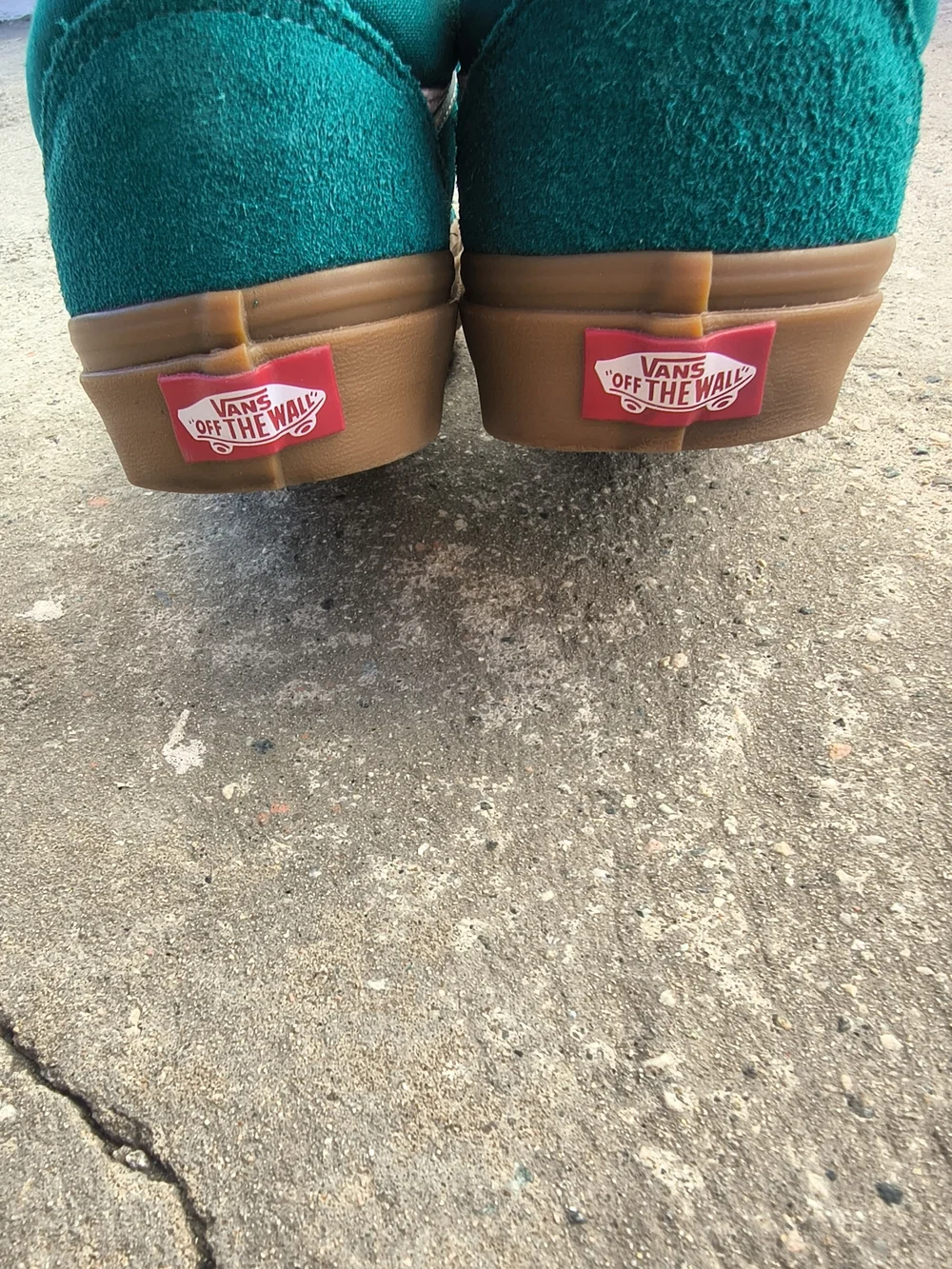 Vans Teal Low-Top Sneakers with White Stripe and Gum Sole. Men's Size 8.5